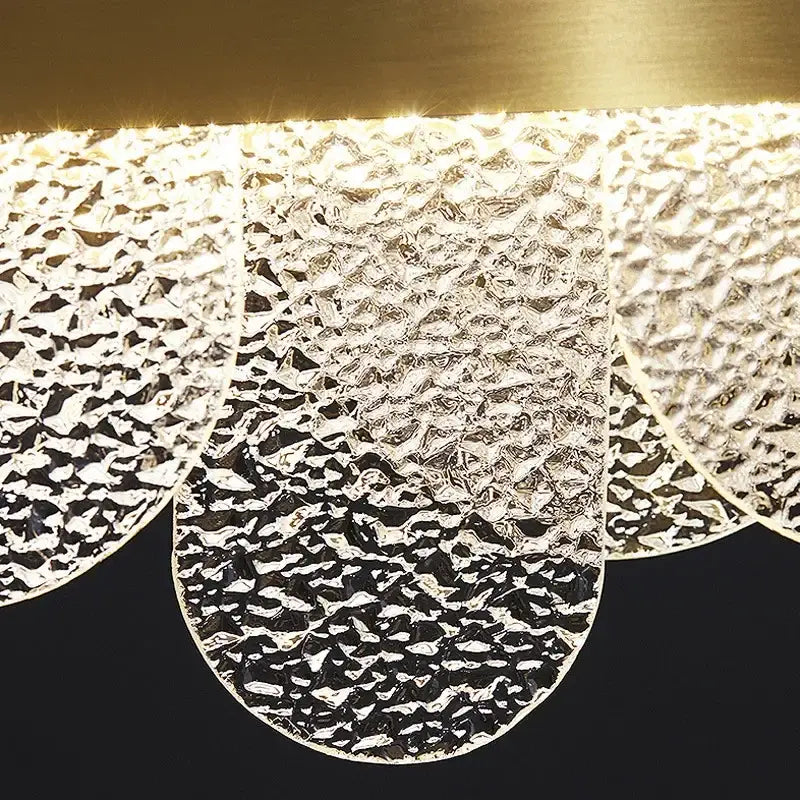 Gold Crystal Frosted Chandelier