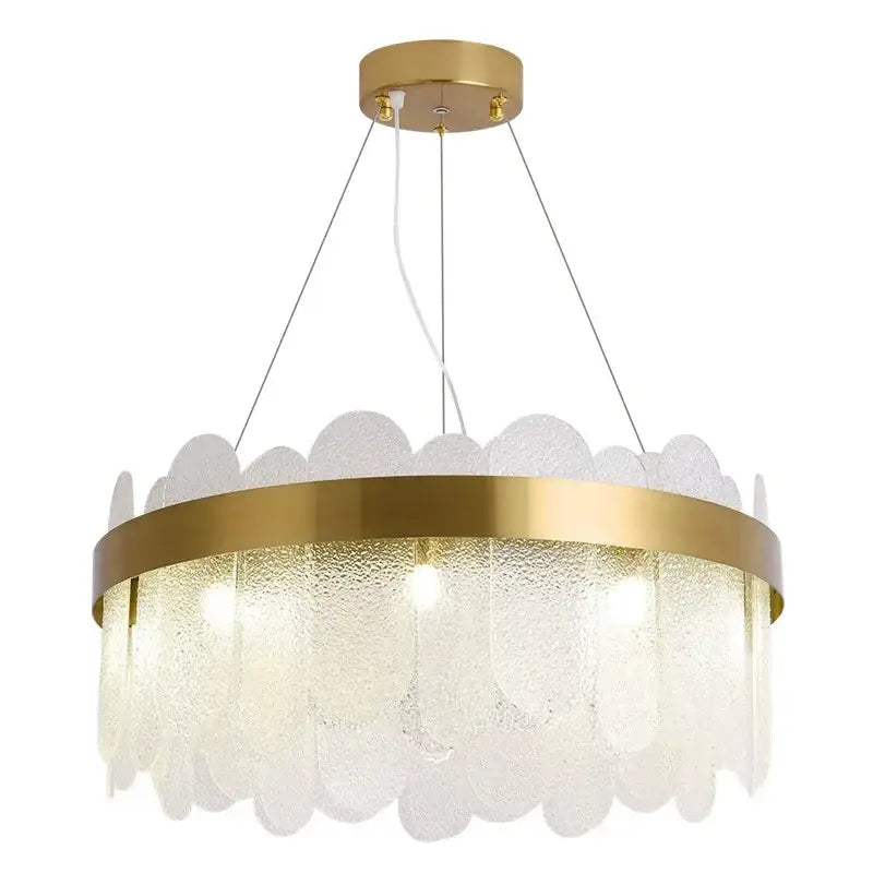Gold Crystal Frosted Chandelier