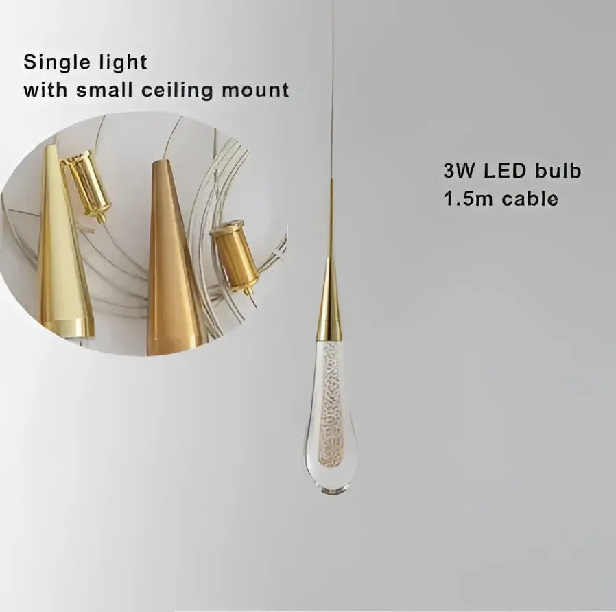 Chrome Crystal Teardrop Light