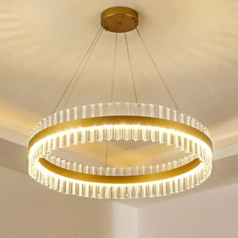 Gold Crystal Circle 100cm Chandelier