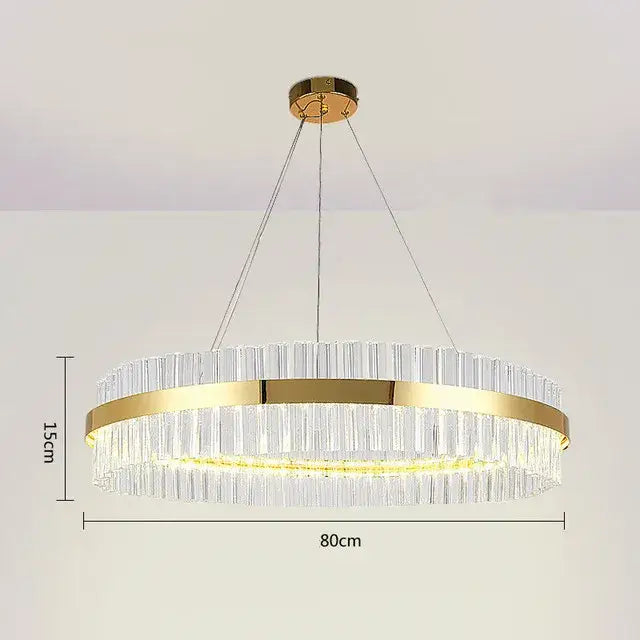 Gold Crystal Circle 100cm Chandelier
