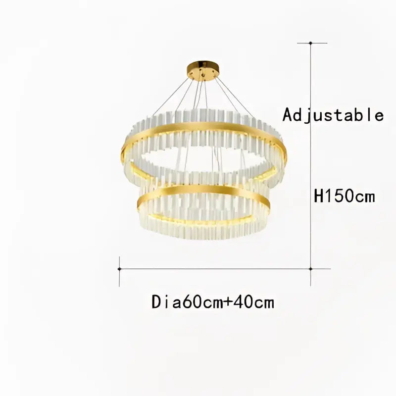 Gold Crystal Circle 100cm Chandelier