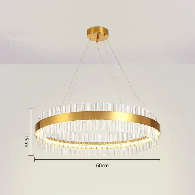 Gold Crystal Circle 100cm Chandelier