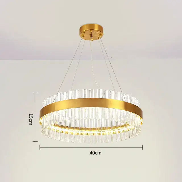 Gold Crystal Circle 100cm Chandelier