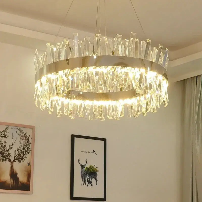 Chrome Crystal Pendant Chandelier