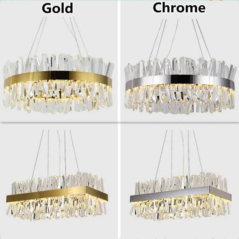 Chrome Crystal Pendant Chandelier