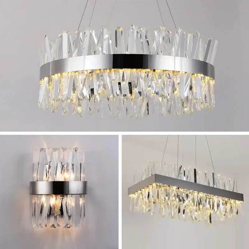 Chrome Crystal Pendant Chandelier