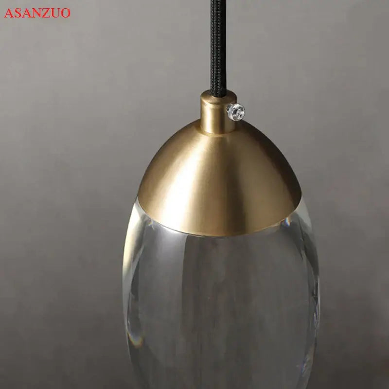 Gold Crystal Bedroom Pendant Lamp