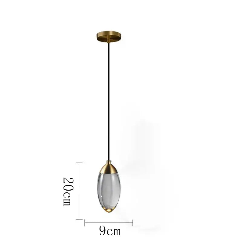 Gold Crystal Bedroom Pendant Lamp