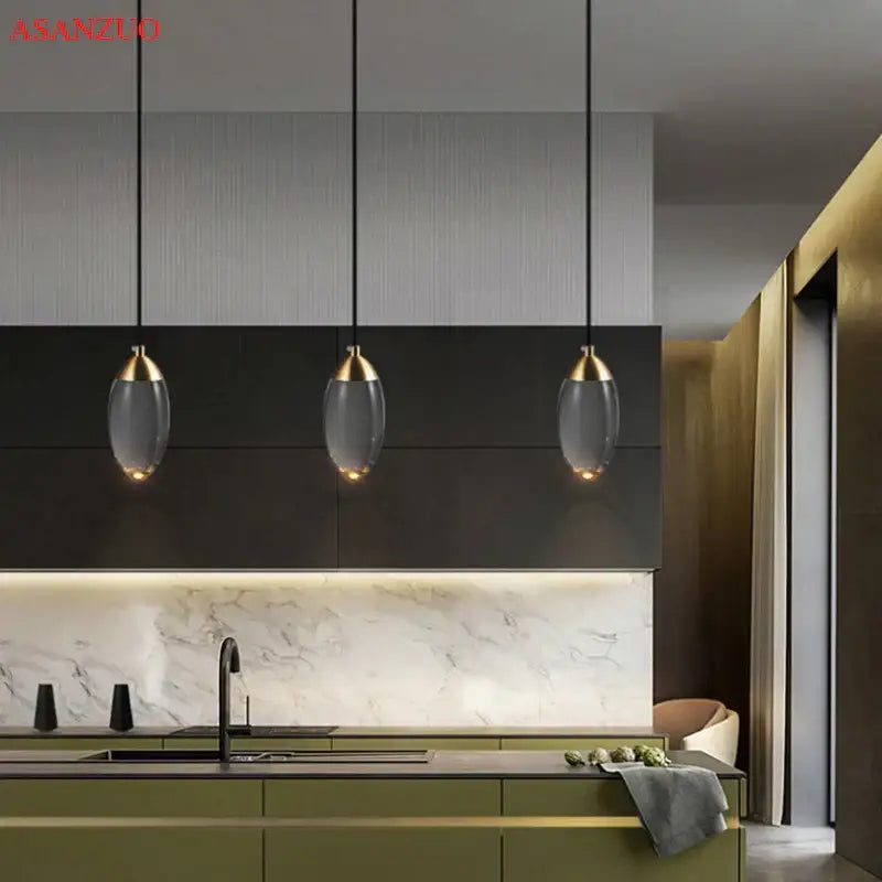 Gold Crystal Bedroom Pendant Lamp