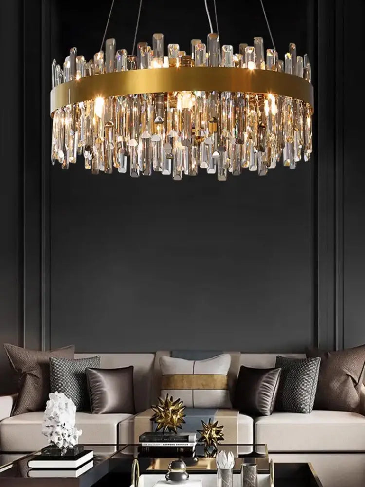 Gold Crystal 100cm Pendant Chandelier