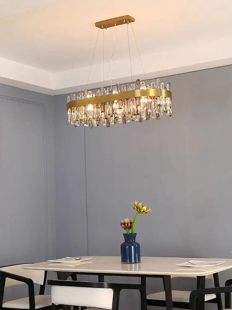 Gold Crystal 100cm Pendant Chandelier