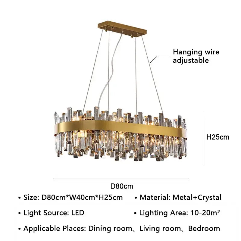 Gold Crystal 100cm Pendant Chandelier