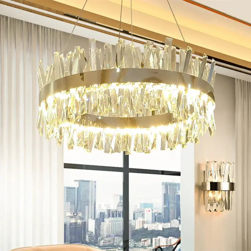 Gold Crystal 120cm Kitchen Chandelier