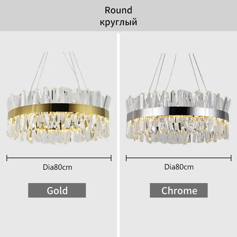Gold Crystal 120cm Kitchen Chandelier