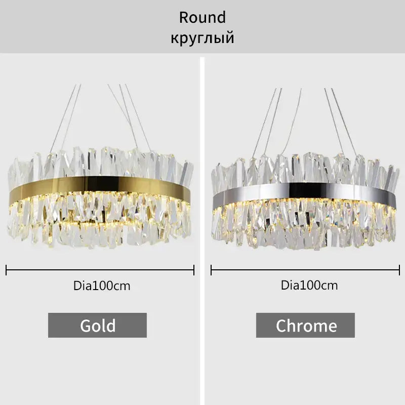 Gold Crystal 120cm Kitchen Chandelier