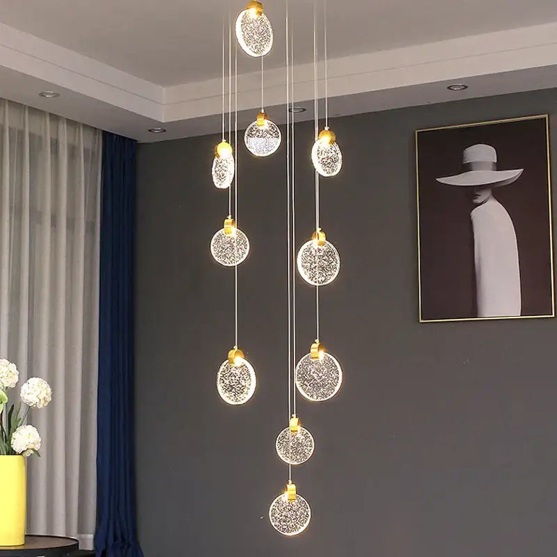 Gold Crystal Stair Slinglight