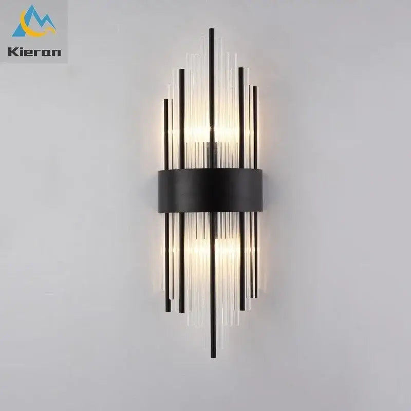 Gold Crystal Geometric Sconce