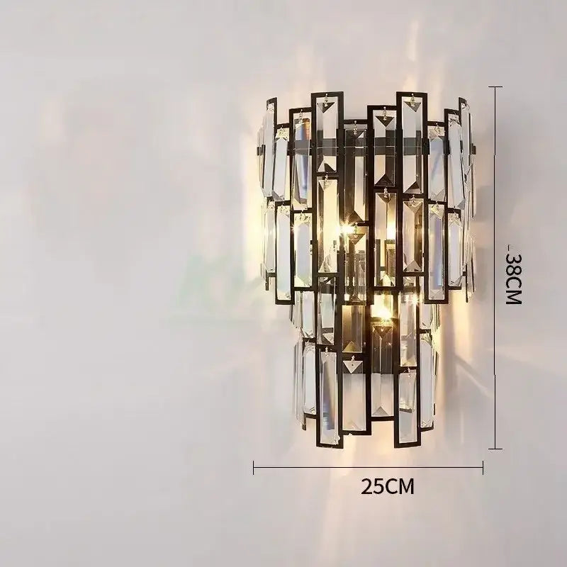 Gold Crystal Geometric Sconce