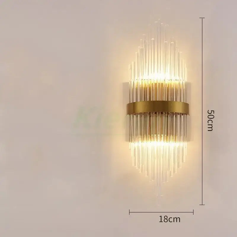 Gold Crystal Geometric Sconce