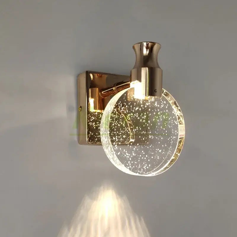Gold Crystal Pull Rope Sconce