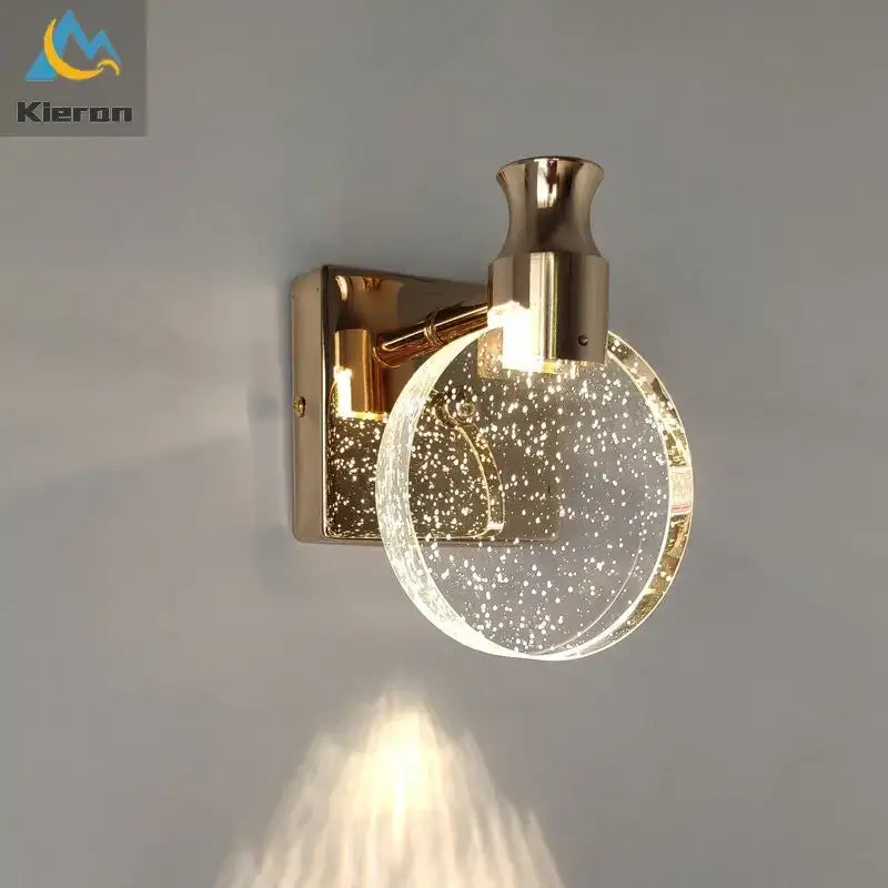 Gold Crystal Pull Rope Sconce