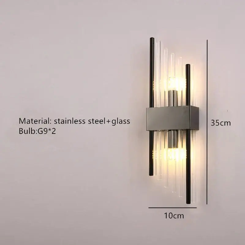 Gold Crystal 56cm Wall Lamp