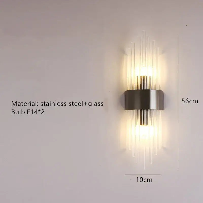 Gold Crystal 56cm Wall Lamp
