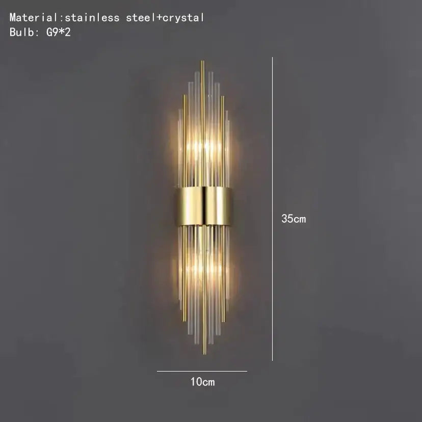 Gold Crystal 56cm Wall Lamp