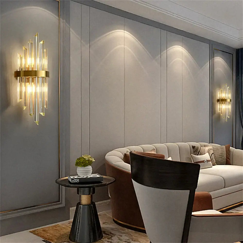 Gold Crystal 56cm Wall Lamp