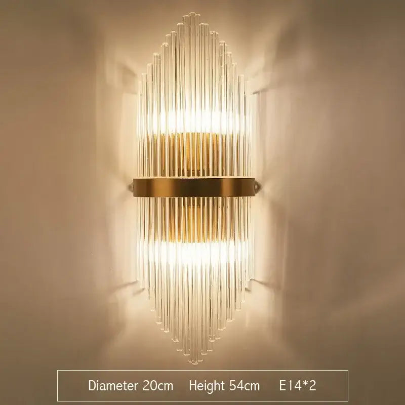 Gold Glass Rod Sconce