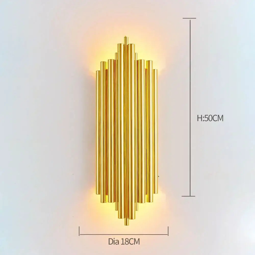 Gold Glass Rod Sconce