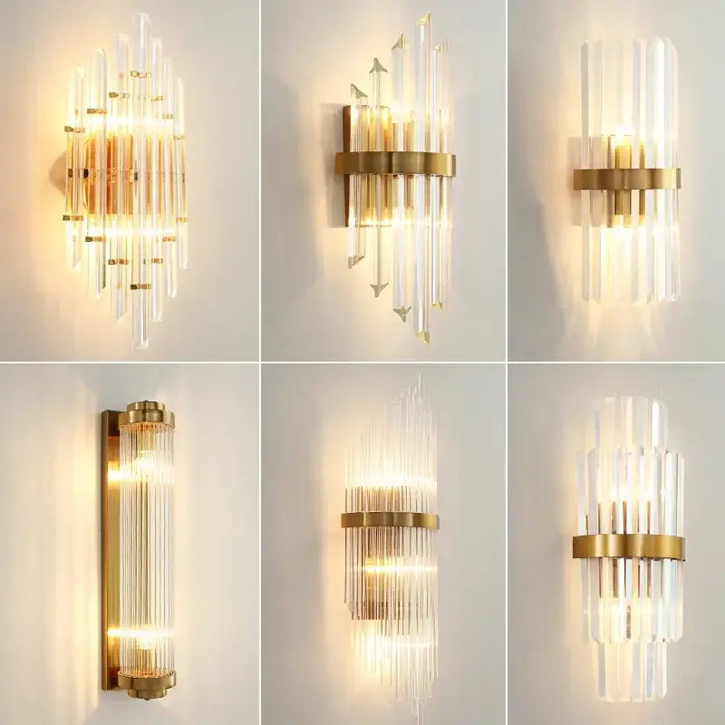 Gold Glass Rod Sconce