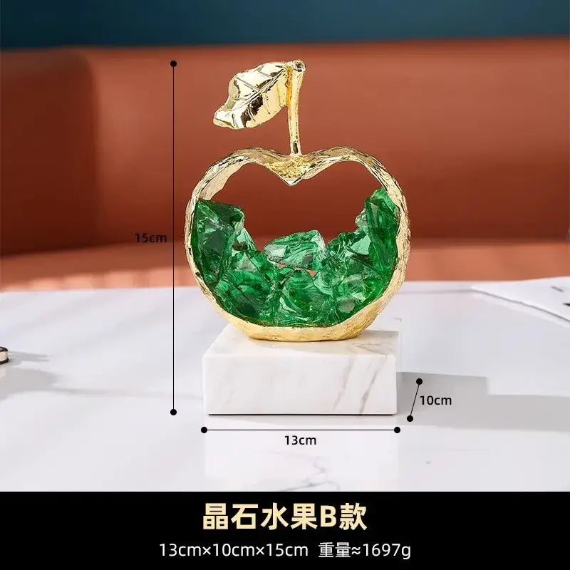 Gold Crystal Fruit Sculptures