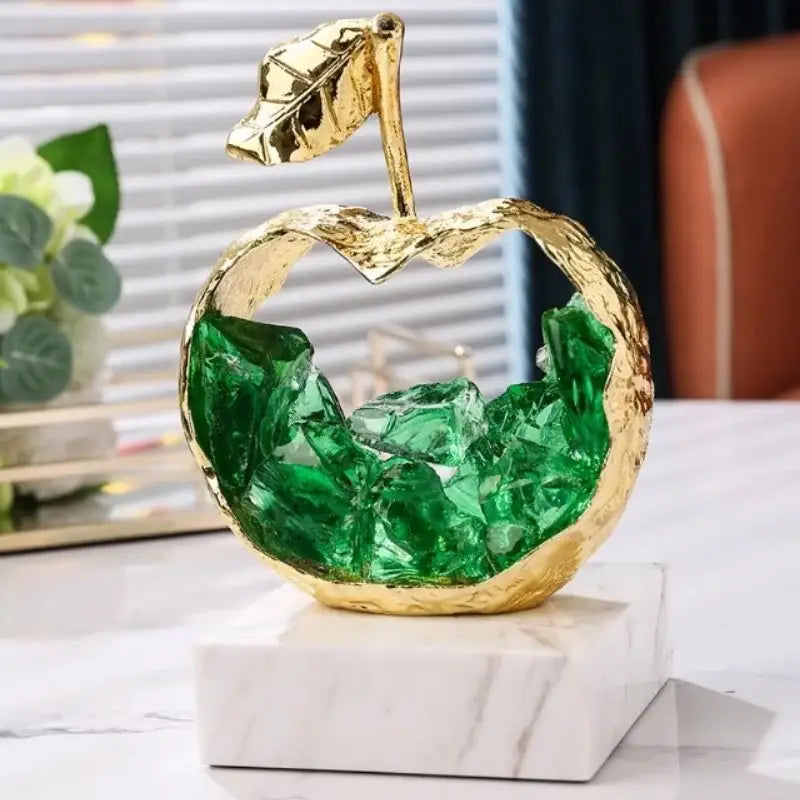 Gold Crystal Fruit Sculptures