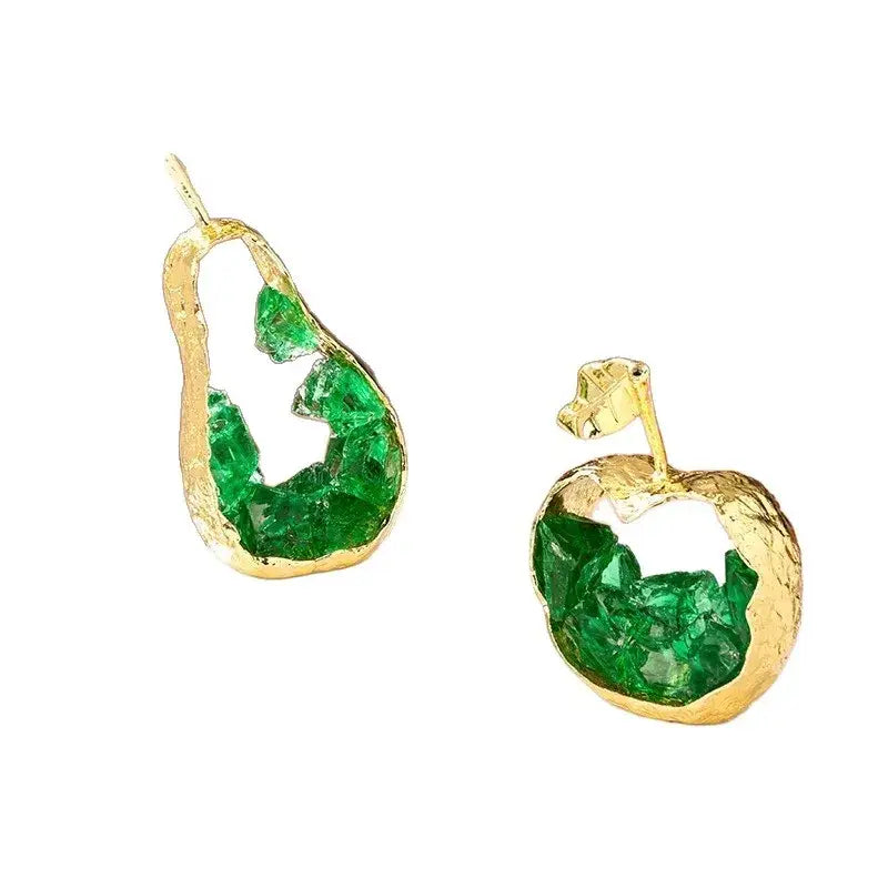 Gold Crystal Fruit Sculptures