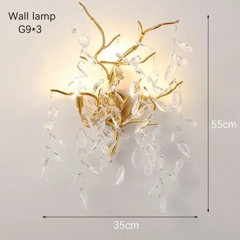 Gold Crystal Leaf 140cm Chandelier