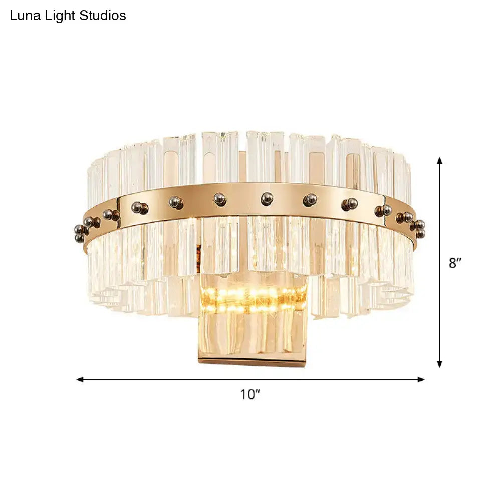 Gold Crystal Flush Mount Wall Sconce