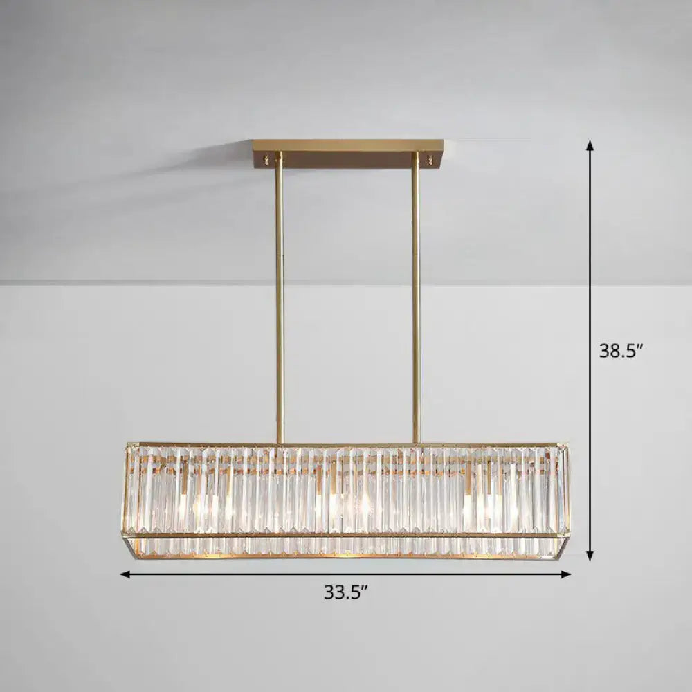 Gold Crystal Rectangle Light
