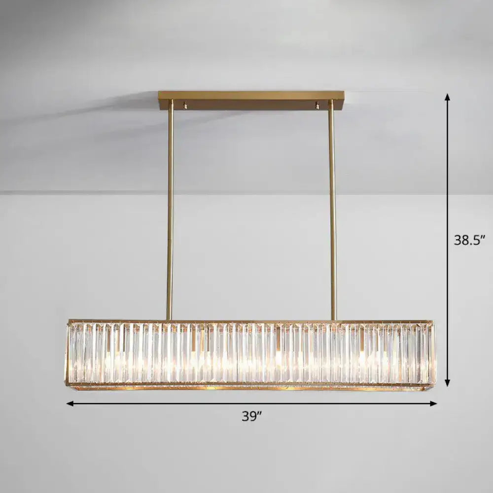 Gold Crystal Rectangle Light