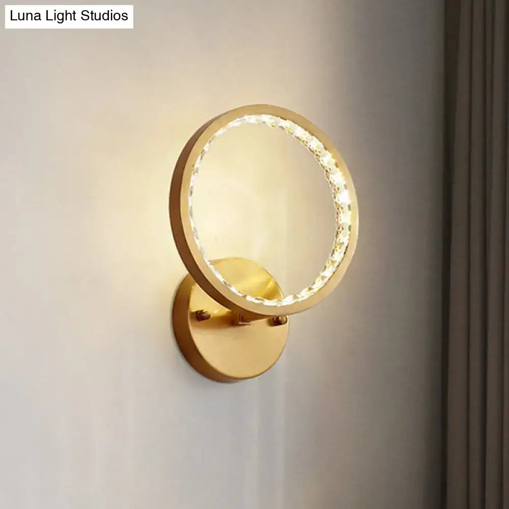 Gold Crystal Warm LED Wall Sconce