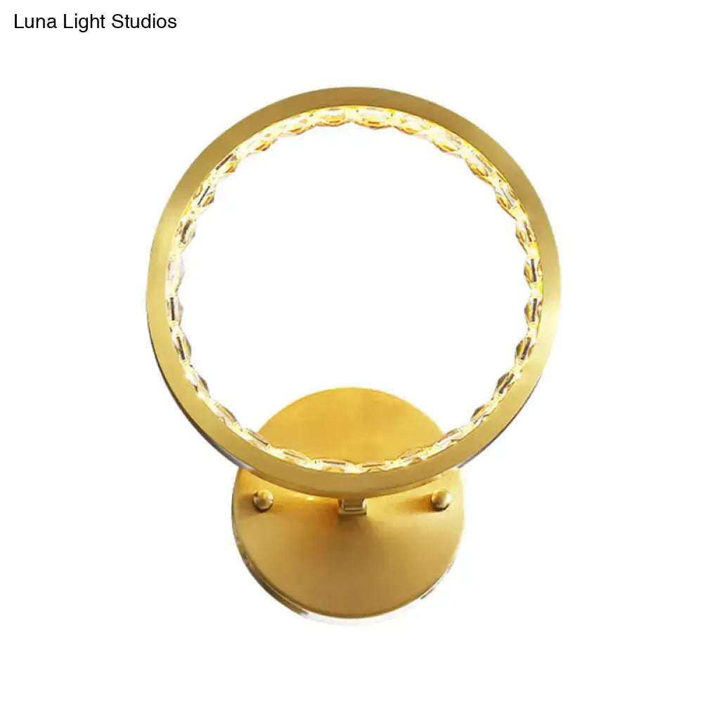 Gold Crystal Warm LED Wall Sconce