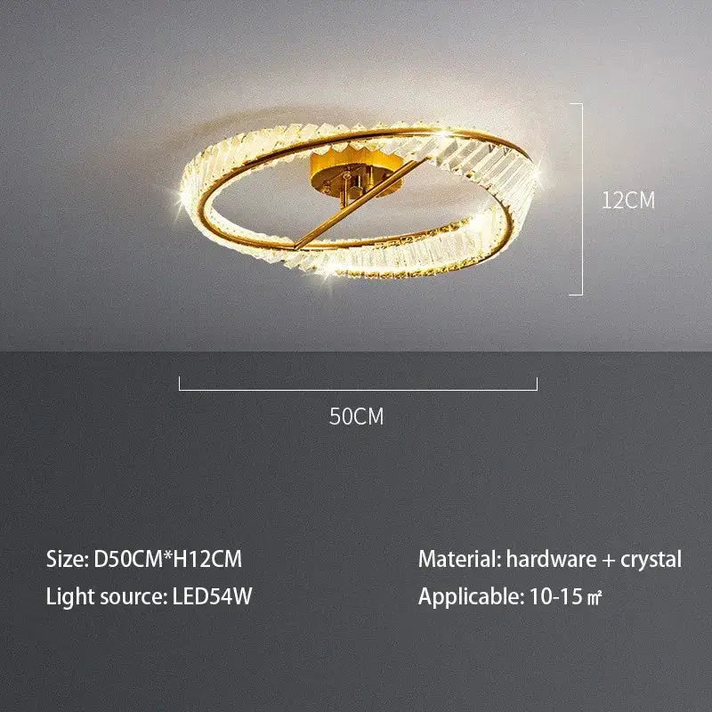 Gold Crystal Ring 80cm Light