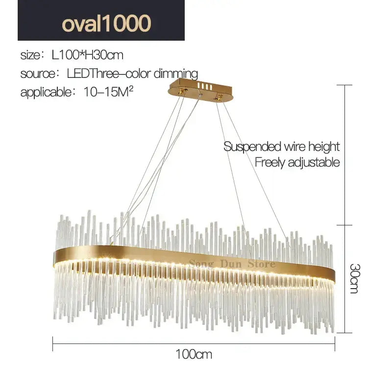 Gold Crystal Round 120cm Nordic Chandelier