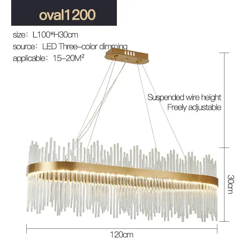 Gold Crystal Round 120cm Nordic Chandelier