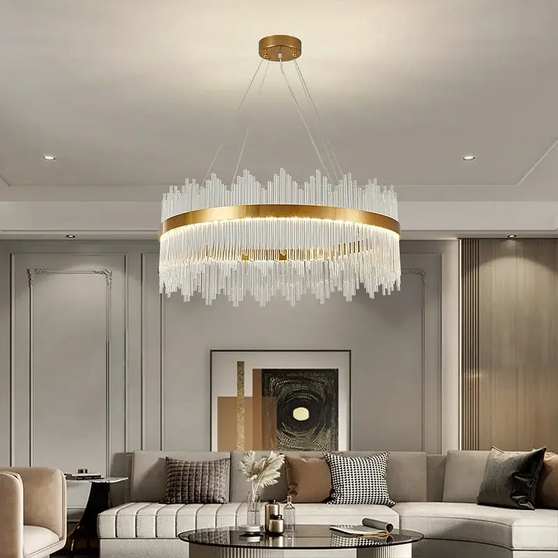Gold Crystal Round 120cm Nordic Chandelier