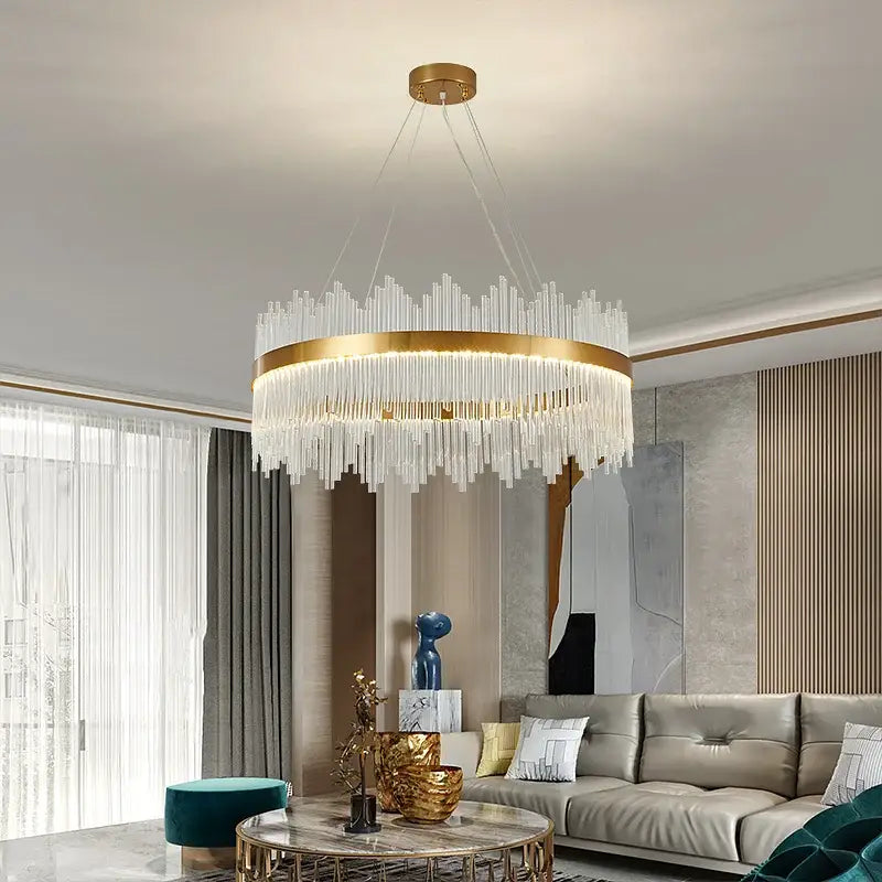 Gold Crystal Round 120cm Nordic Chandelier