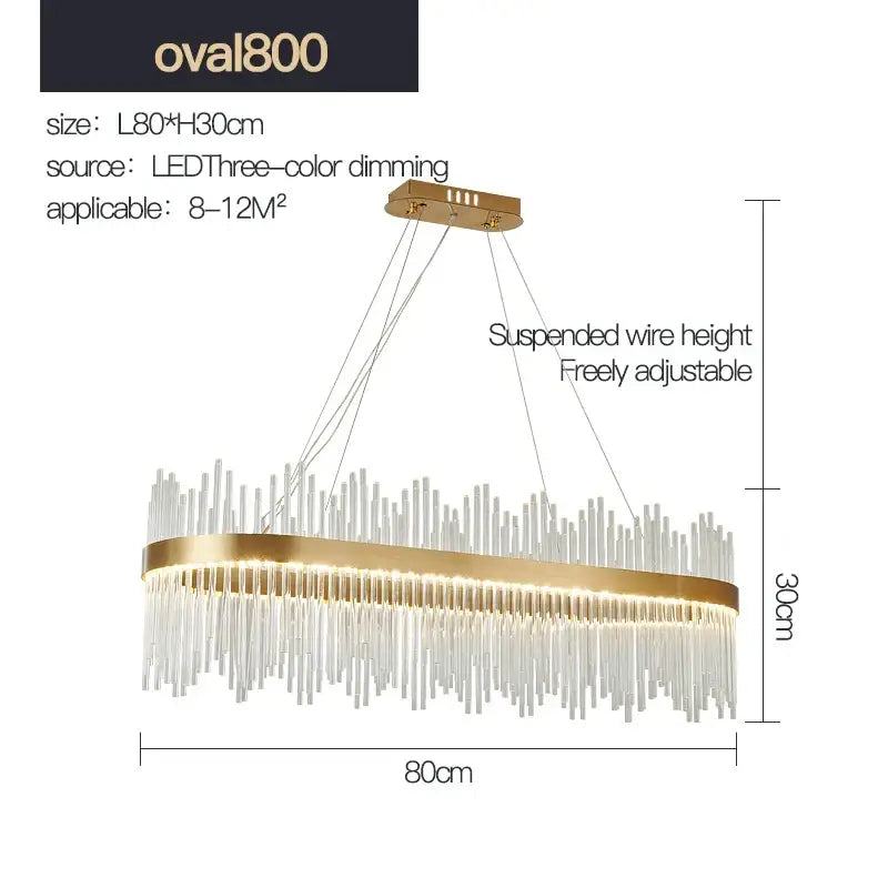 Gold Crystal Round 120cm Nordic Chandelier