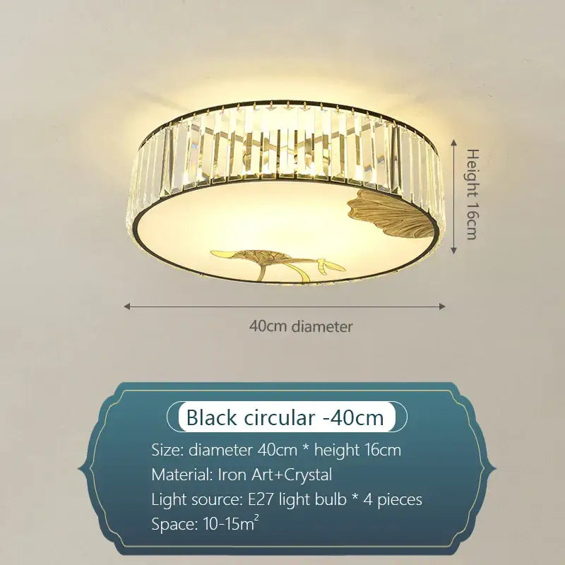 Gold Crystal Round Ceiling Light