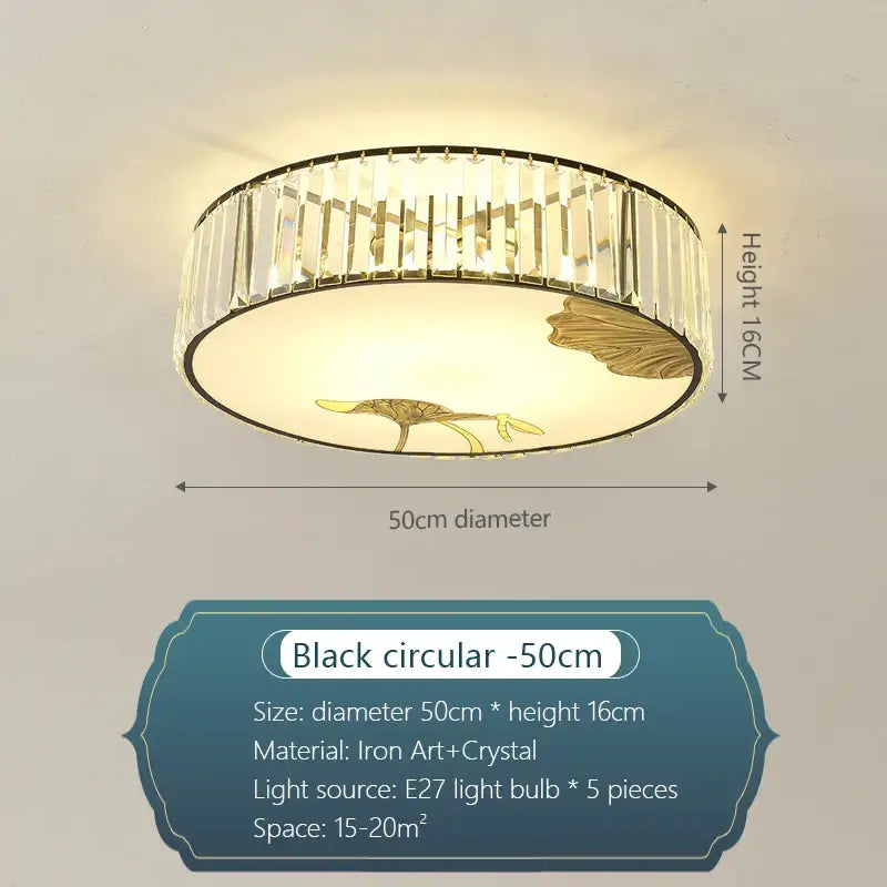 Gold Crystal Round Ceiling Light